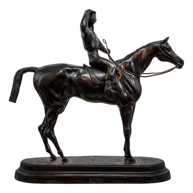After Valton, Jockey on Horseback, Late 19th Century, Bronze For Sale