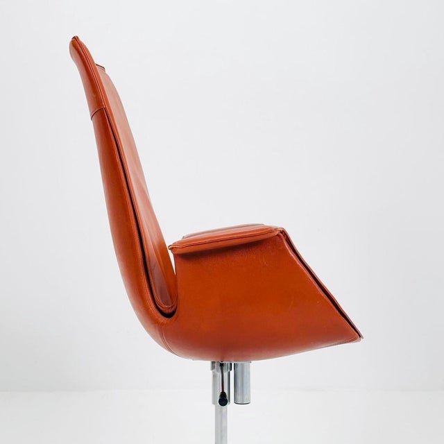 Animal Skin Mid-Century Modern Tulip Desk Chair by Preben Fabricius & Jørgen Kastholm For Walter Knoll, 1970s For Sale - Image 7 of 11