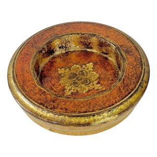 Vintage Florentia Florentine Gilt Wood Wine Bottle Coaster For Sale