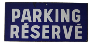 Blue and White Enamel Metal Traffic Sign, 1950s