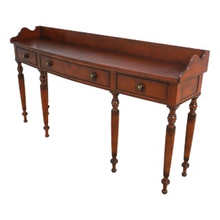 Baker Sheraton Style Cherry Walnut Sideboard For Sale