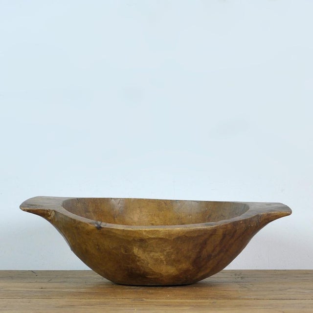 Rustic Handmade Wooden Dough Bowl, 1900s For Sale - Image 3 of 7