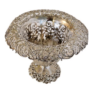 Late 19th Century Victorian Bigelow, Kennard & Co, Sterling Silver Ice Bucket With Floral Mesh and Repousee For Sale