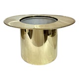 Vintage French Brass Art Deco Style Brass Finish Top Hat Ice Champagne Bucket Cooler For Sale
