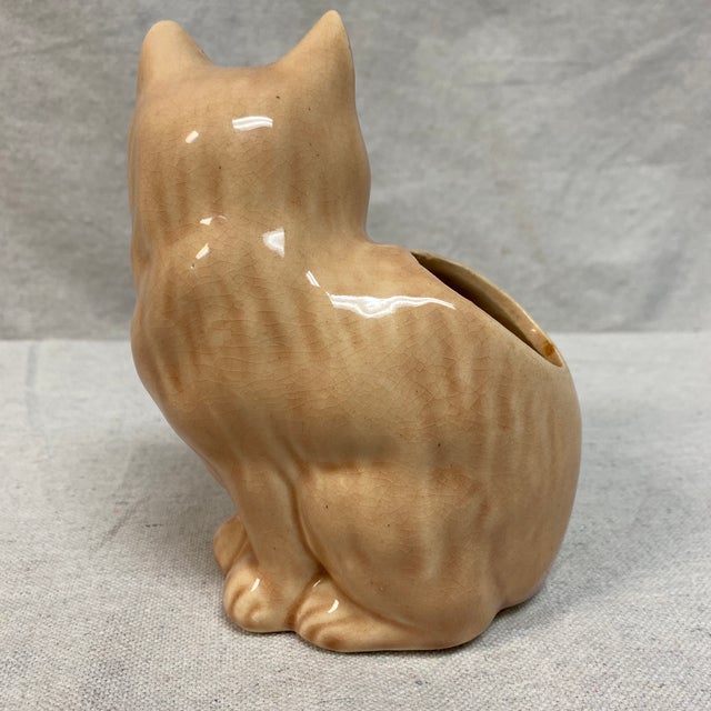 1970s California Pottery Persian Cat Planter For Sale - Image 5 of 12
