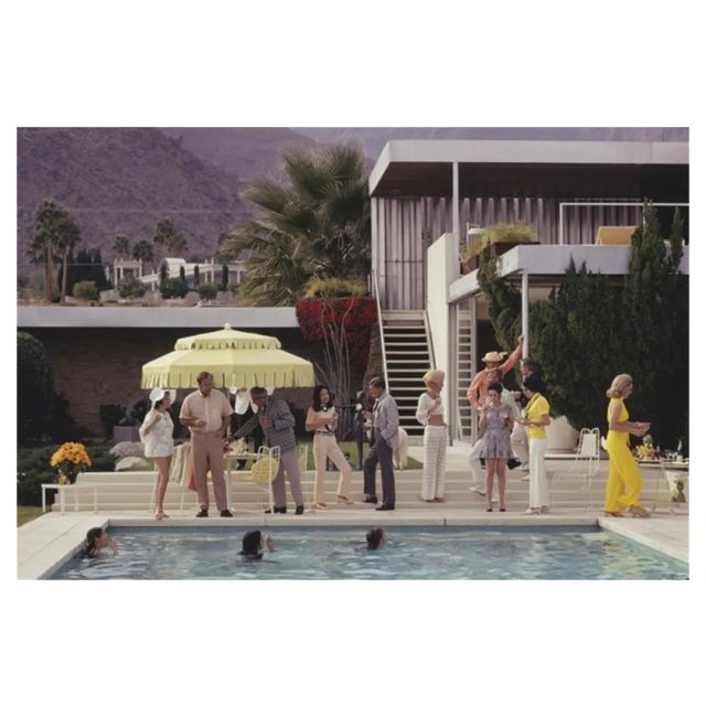 Slim Aarons, Poolside Host, Estate Stamped Photographic Print, 1970 / 2020s For Sale