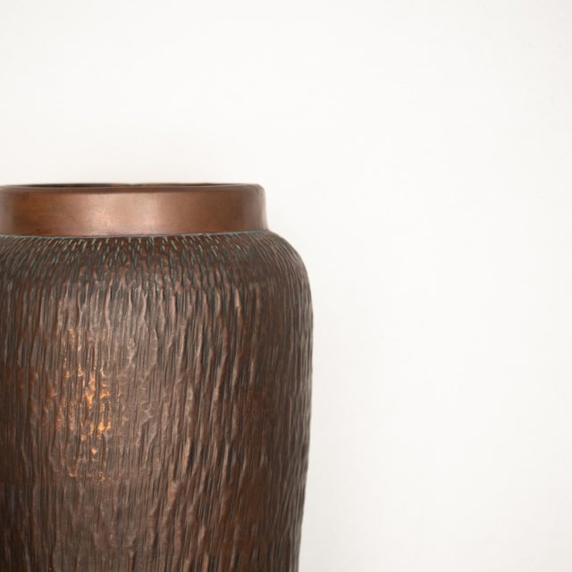 Vintage Brutalist Hammered Copper Umbrella Stand, 1970s For Sale - Image 9 of 18