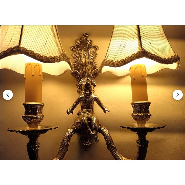 1960s Wall Lights in Silvered Bronze, 1960s, Set of 2 For Sale - Image 5 of 17