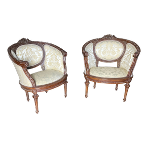Pair of Early 20th Century French Louis XVI Style Bergere Chairs