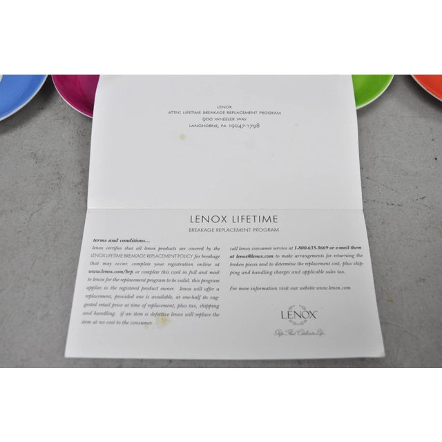 Late 20th Century Kate Spade Lenox Collins Stripe Demitasse Espresso Cup & Saucer Nib - Set of 4 For Sale - Image 18 of 18