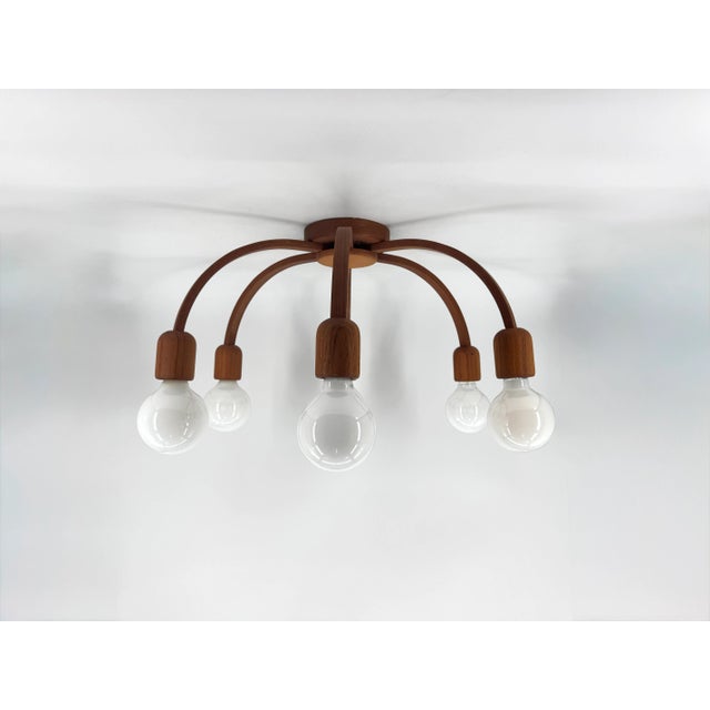 One lamp * can be used as a ceiling or wall lamp * chandelier-style * 6 lights * 6 e27 sockets * made of solid teak *...