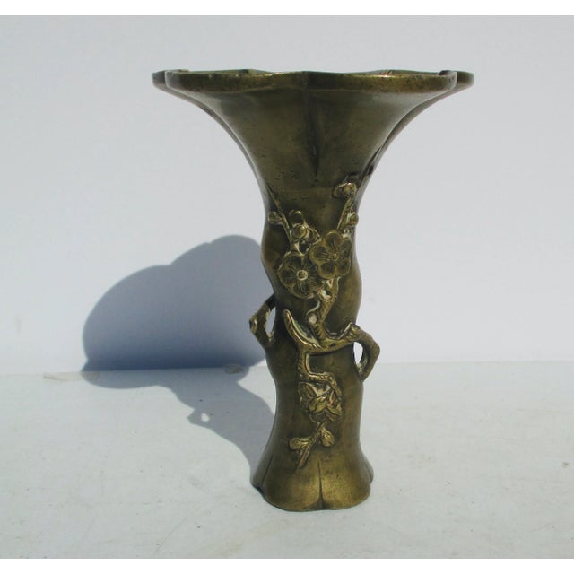 Antique Japanese Bronze Flower Vase Miniature For Sale - Image 10 of 10