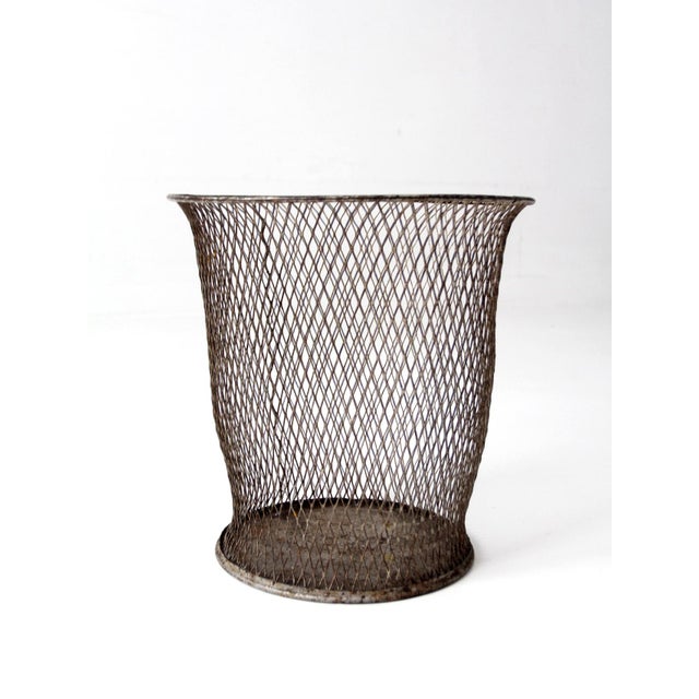 Antique Industrial Wire Wastebasket For Sale - Image 13 of 13