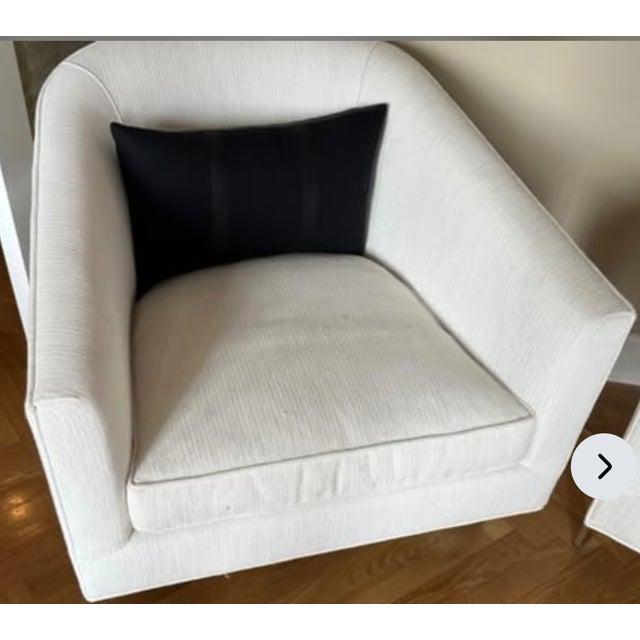 Almost brand new Restoration Hardware Reginald white chair with silver/chrome frame/back/legs. Moved to smaller place and...