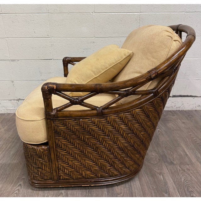 Lexington Tommy Bahama Bali Hai Collection Diamond Cove Rattan Swivel Chair For Sale In Kansas City - Image 6 of 10