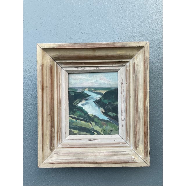 Vintage 1949 Original Landscape Oil on Board For Sale - Image 11 of 12