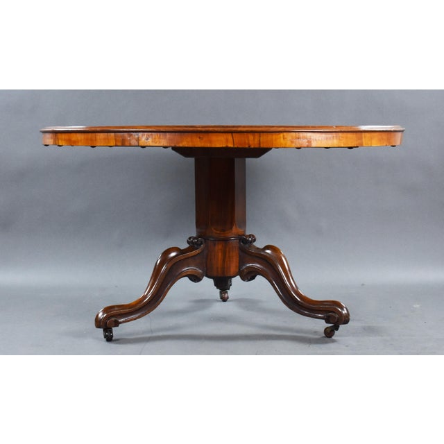19th Century Victorian Burr Walnut & Marquetry Circular Breakfast, 1850s For Sale - Image 13 of 16