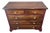 One-of-a-Kind Restored Vintage Floral Dresser in Deep Red & Stained Wood For Sale