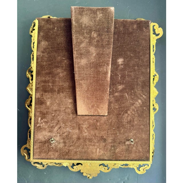 Metal Vintage Hollywood Regency Gilt Metal Rococo Vanity Mirror For Sale - Image 7 of 7