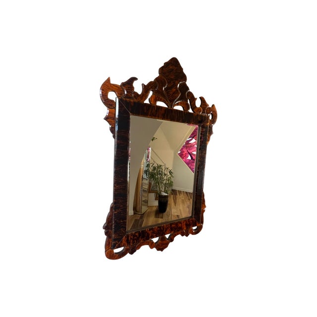 Vintage Rare Mid Century Modern 1970s Regent Faux Tortoise Shell Wall Mirror Regency For Sale In Palm Springs - Image 6 of 10
