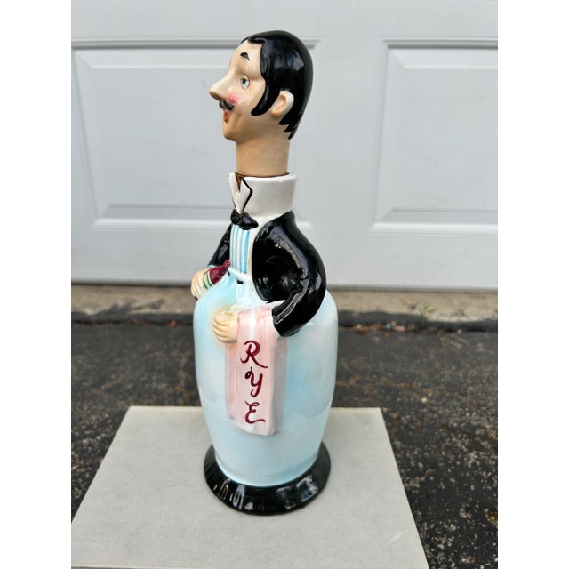 Mid 20th Century Mid 20th Century Figural Butler Ceramic Rye Decanter For Sale - Image 5 of 10