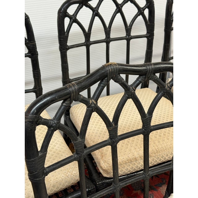 McGuire Organic Modern Rattan Cathedral Dining Chairs, Set of Four For Sale In San Francisco - Image 6 of 12
