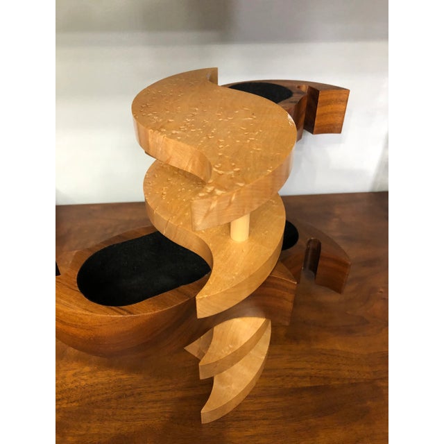 1960s Handcrafted Wood Jewelry Box For Sale - Image 5 of 7