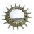 Vintage Sun Mirror in Golden Metal with Green Details For Sale - Image 10 of 10