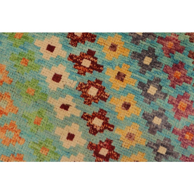 Textile Shabby Chic Balochi Blue/Red Wool Rug - 3'4''x5'0'' For Sale - Image 7 of 11