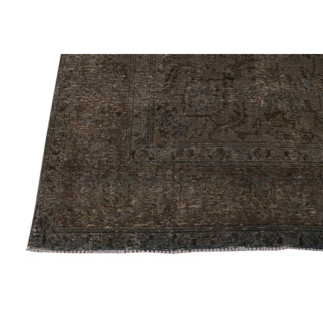 Textile Mid-20th Century Vintage Overdyed Wool Rug For Sale - Image 7 of 13