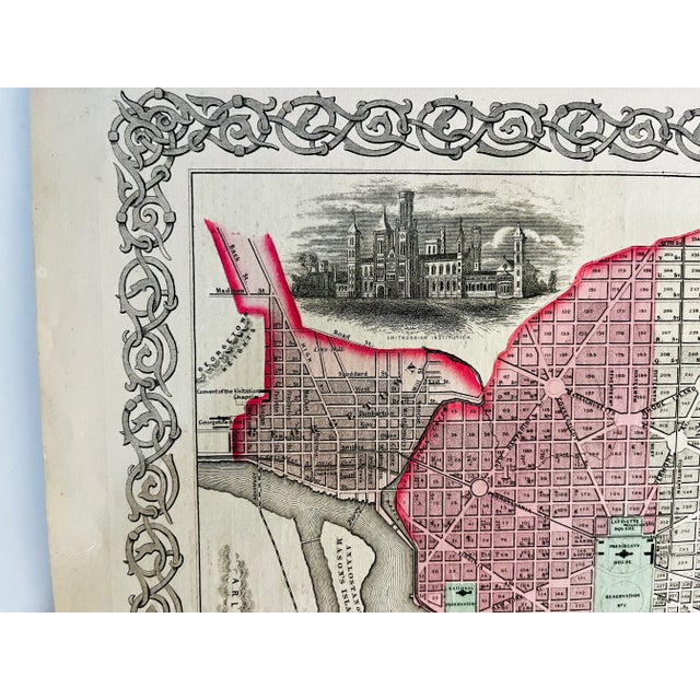 Late 19th Century 1855 Antique Map Georgetown & the City of Washington Print For Sale - Image 5 of 6