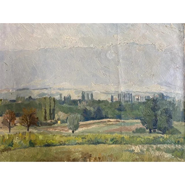 1930s Campagne Genevoise Painting, Oil on Canvas For Sale - Image 5 of 5