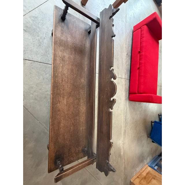 Traditional Antique Spanish Renaissance Revival Wood Hall Bench For Sale - Image 3 of 12