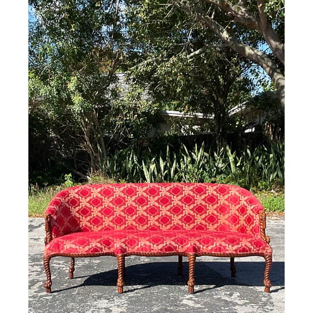 Vintage Regency Knot and Rope Sofa For Sale In West Palm - Image 6 of 10