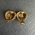 Metal Vintage Puffy Heart Earrings Gold Tone Clip on Statement Jewelry 80s Designer For Sale - Image 7 of 10