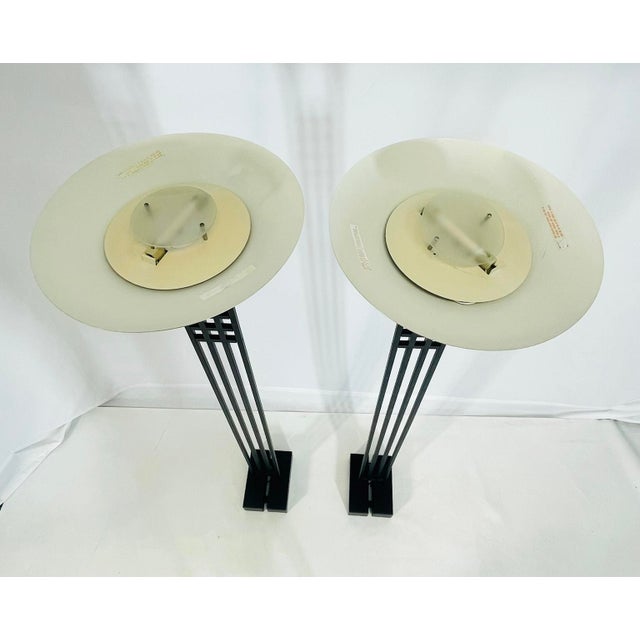 Metal Pair of Floor Lamps/Torchieres by Robert Sonneman for George Kovacs, Usa 1987 For Sale - Image 7 of 12