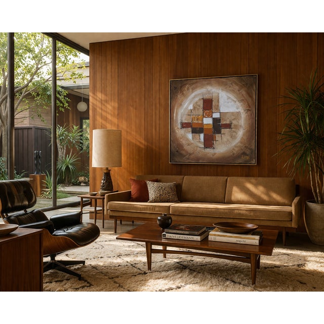 Mid Century Modern Abstract Oil Painting Framed and Signed For Sale - Image 9 of 9