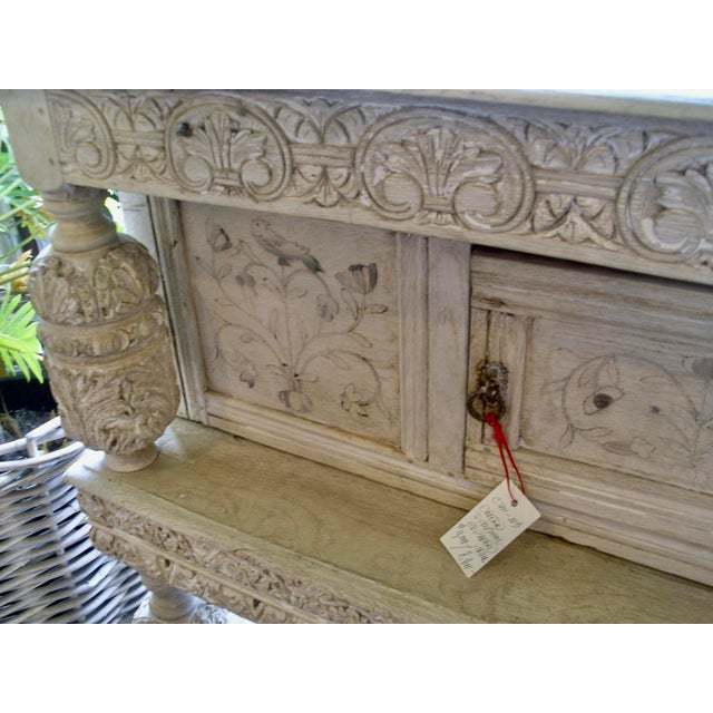 Carved and Inlaid 19th Century Colonial Credenza/Bar For Sale - Image 4 of 5