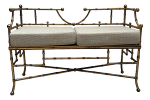 Golden Bamboo Bench from Maison Baguès, 1960s