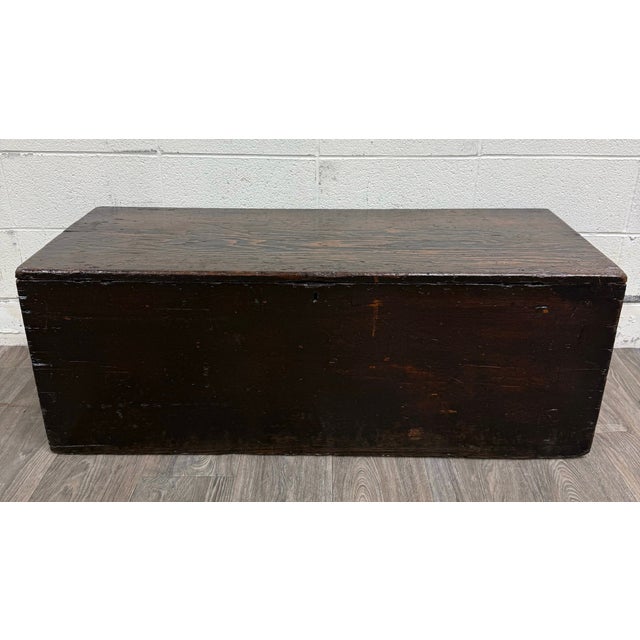 This is a gorgeous antique Primitive Painted Pine Blanket Chest / Trunk with Original Newspaper-Lined Interior. This...