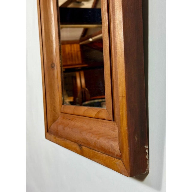 Amber Rare Mid-19th Century American Pine Ogee Mirror With Original Mercury Glass For Sale - Image 8 of 12