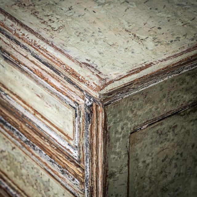 Light Green Patinated Chest of Drawers with Silvered Accents, 1700s For Sale - Image 5 of 8