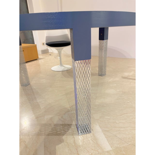 Blue Blue-Stained Wooden Round Table by Cappellini, 2001 For Sale - Image 8 of 13