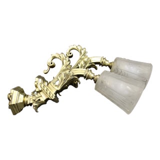 Art Deco Wall Lights with Bronze Mount from Muller Frères, 1920s, Set of 2 For Sale