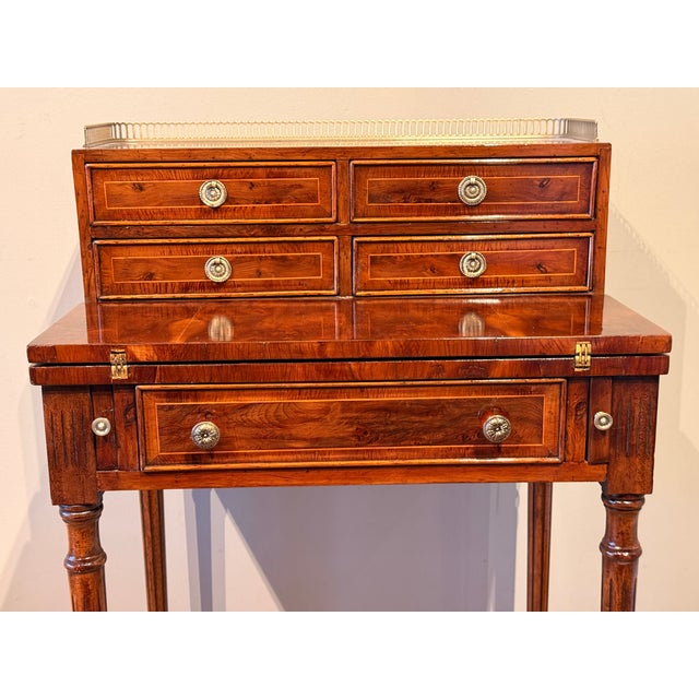Brown Antique Federal-Style Writing Desk / Secretary For Sale - Image 8 of 10