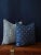 Savannah Cross // Marine from Lauren Servati Textiles Double-sided throw pillows in a knife edge finish with hidden...