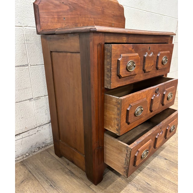 Wood Antique 19th Century Victorian Carved Washstand Chest Commode For Sale - Image 7 of 12