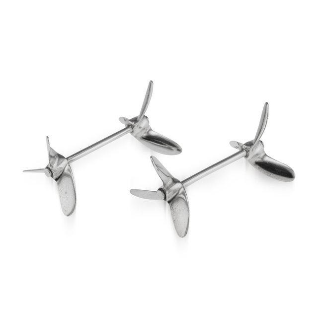 Silver Antique English Silver Nautical Propeller Knife Rests, 1901, Set of 2 For Sale - Image 8 of 8