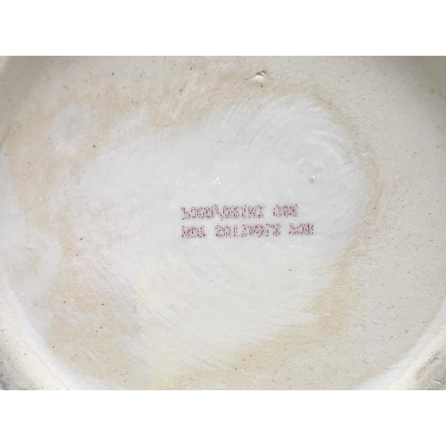 Vintage Red Transfer Ware Ceramic Cachepot Planter - European Pastoral Scene, Cottagecore, Grandmillennial For Sale - Image 9 of 13