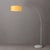 Mid-Century Modern 1960s 92" Mid Century Morelli Float Floor Lamp -Satin Nickel Finish, Mustard Linen Shade, White Marble Base, Dimmable For Sale - Image 3 of 4